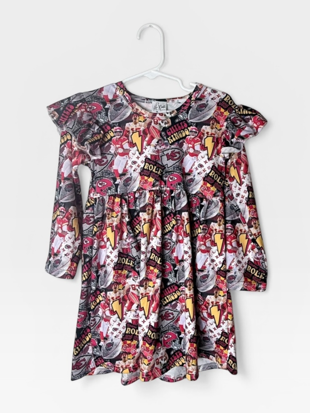 Lily Babe Boutique Kansas City Chiefs, Girls Ruffle Dress Size 3T (A)‎